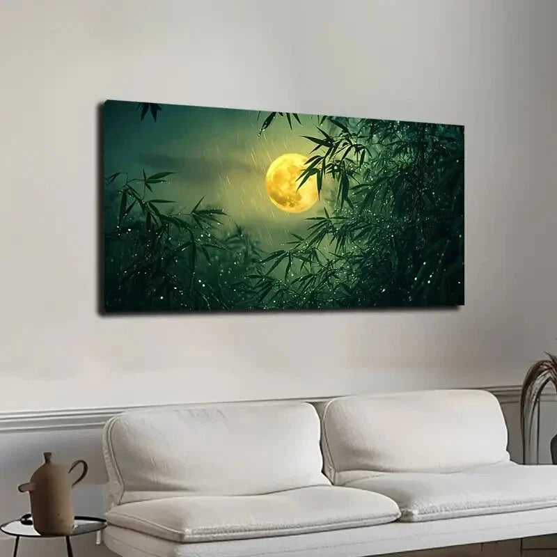 Watercolor Bamboo Forest Wall Art canvas office home room framed 120x60cm