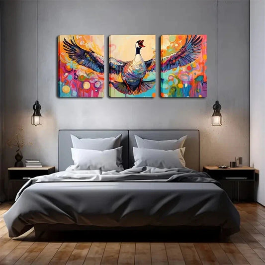 3pcs Colorful Feather Design Wall Art Set Canvas Framed 40x60cm - High Quality Print 100% Australian Made Wall Canvas Ready to Hang