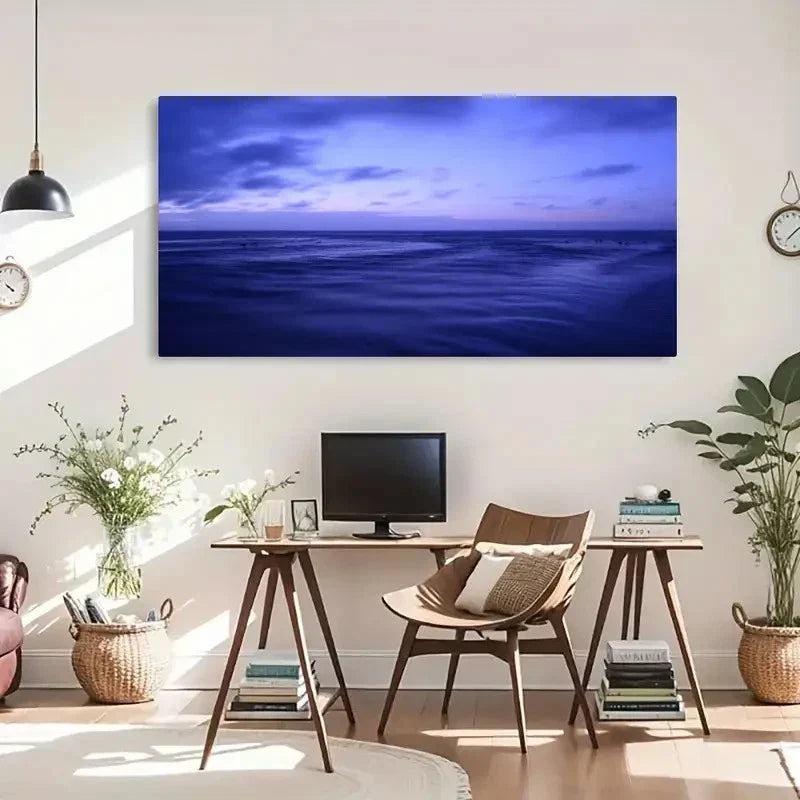 Seaside Landscape Pattern Wall Art Canvas Office Home Room Framed 120x60cm