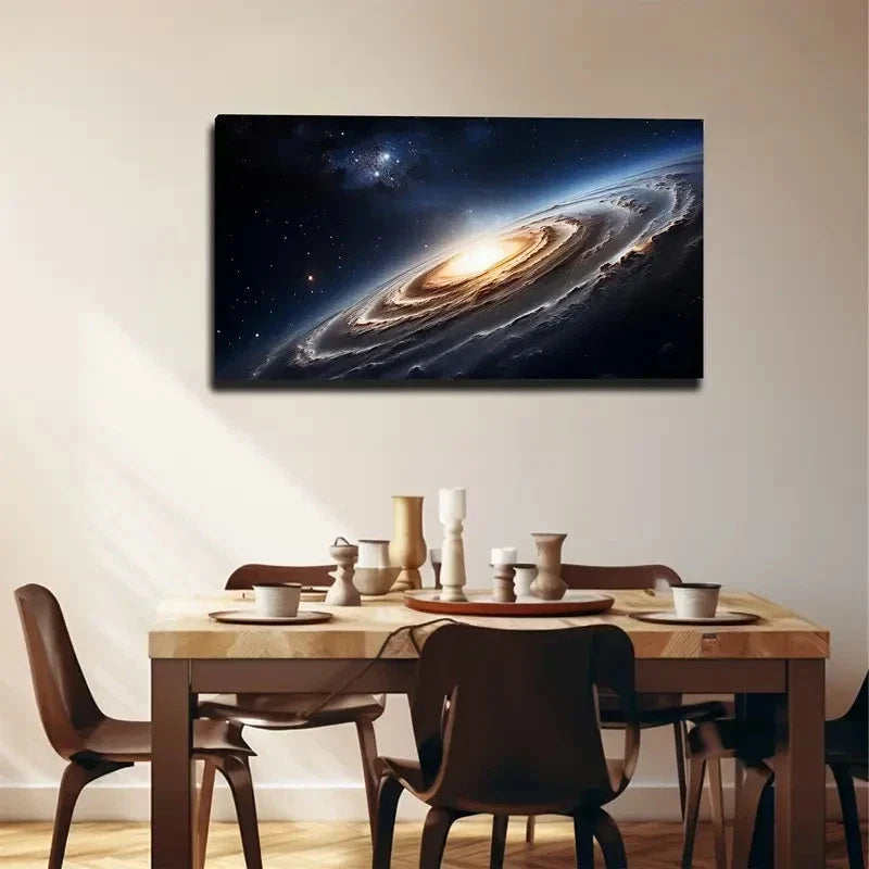 Galaxy Space Beauty Wall Art Canvas Office Home Room Framed 80x45cm