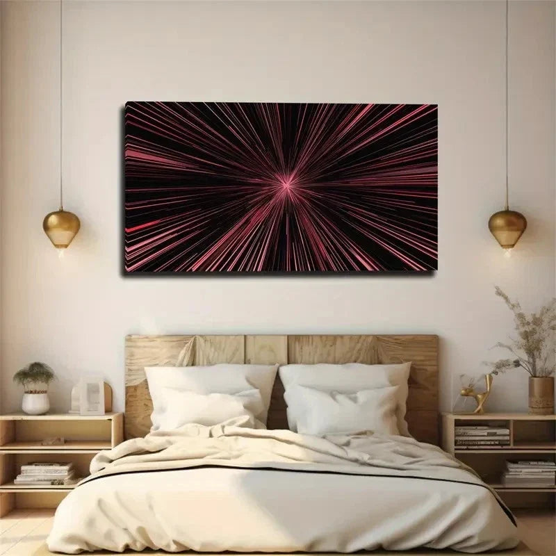 Modern Minimalist Abstract Red Wall Art Canvas Office Home Room Framed 120x60cm