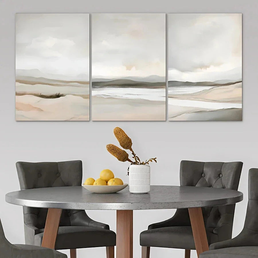 3pcs Triptych Modern Abstract Metal Print Ready to Hang Art