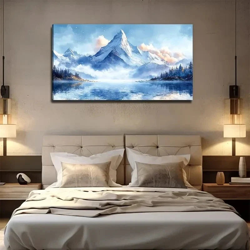 Snow Mountain Perfect Wall Art Canvas Office Home Room Framed 120x60cm