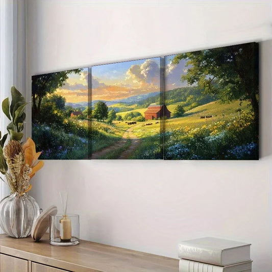 3pcs Rural scene Natural Wall Art Set Canvas Framed 40x60cm - High Quality Print 100% Australian Made Wall Canvas Ready to Hang
