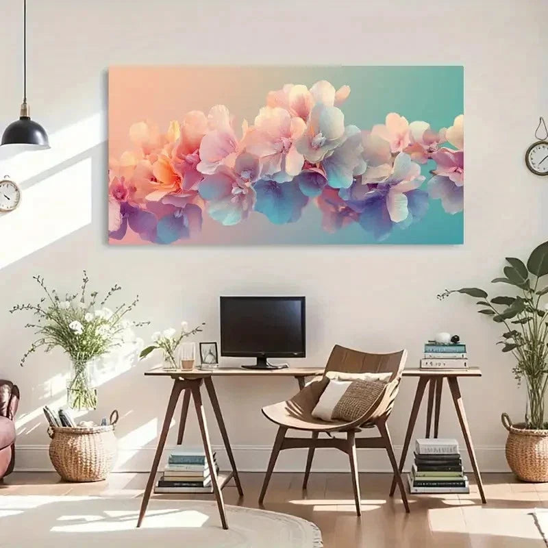 Deco Soft Paste Petals Wall Art Canvas Office Home Room Framed 120x60cm