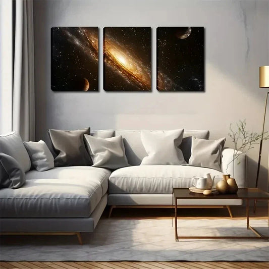 3pcs Endless Stars Diamond-Like Constellation Wall Art Set Canvas Framed 40x60cm - High Quality Print 100% Australian Made Wall Canvas Ready to Hang