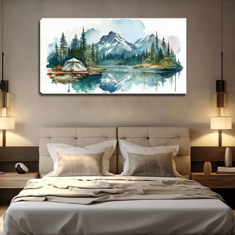 Nature Landscape Minimalist Wall Art Canvas Office Home Room Framed 120x60cm