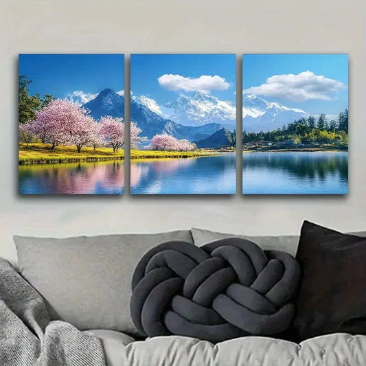 3pcs Lijiang, Yunnan, Luxurious, Metal Print Ready to Hang Art