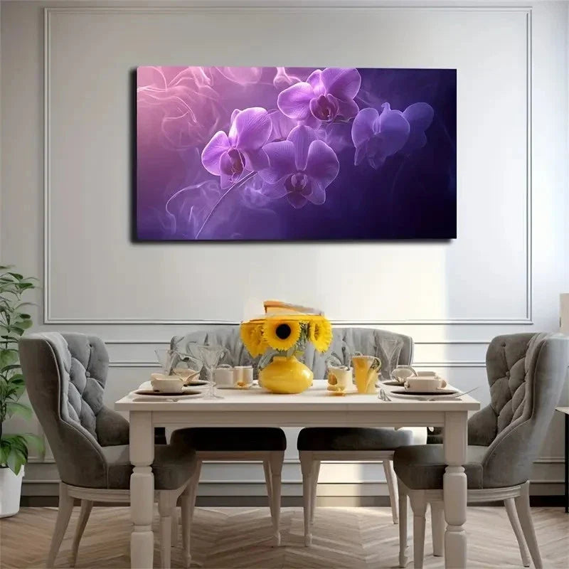 Orchid With Misty Light Purple Wall Art Canvas Office Home Room Framed 120x60cm