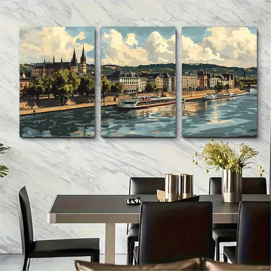 3pcs Koblenz Germany Cityscape Metal Print Ready to Hang Art