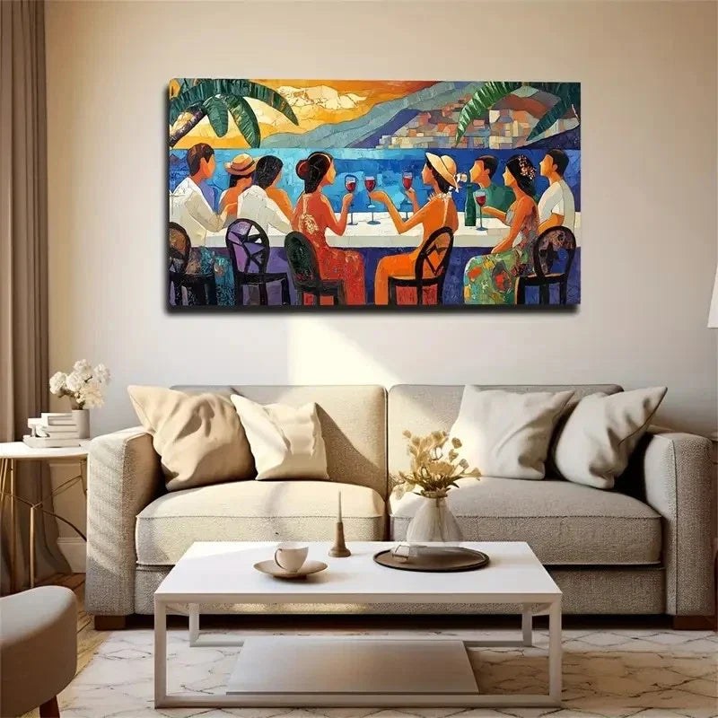 Wearing Brightly Colored Figure Wall Art Canvas Office Home Room Framed 120x60cm