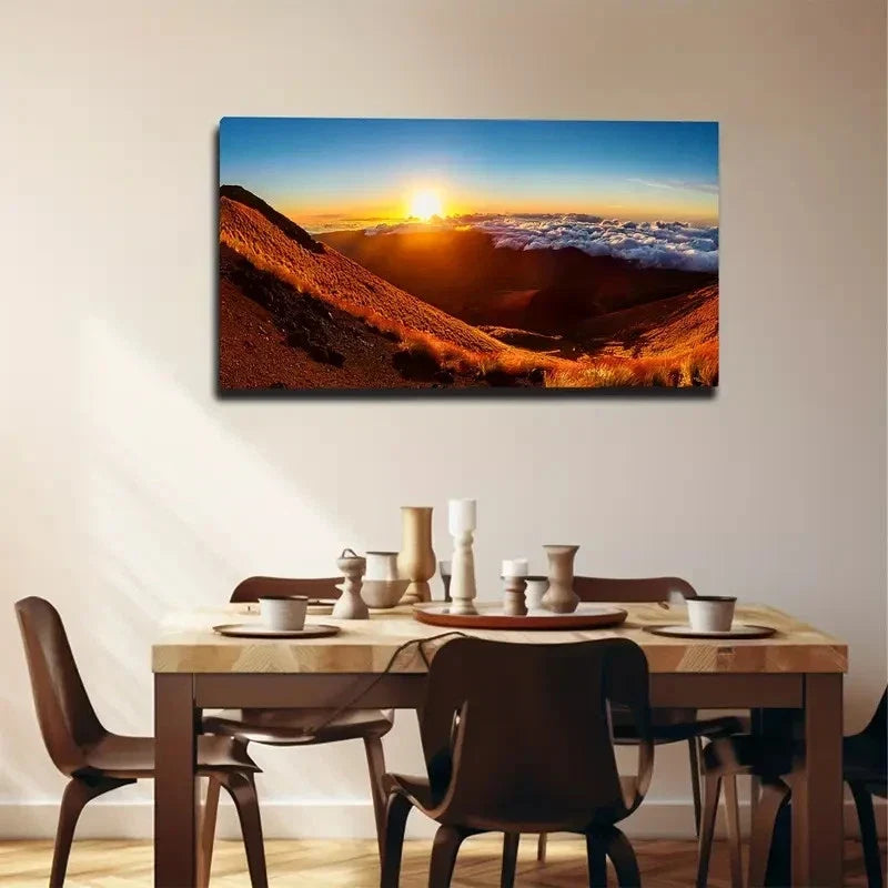 Magnificent Sunrise Wall Art Canvas Office Home Room Framed 80x45cm