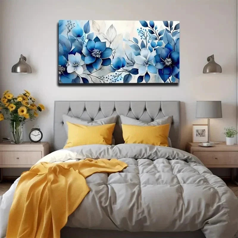 Elegant Blooming Flowers Wall Art Canvas Office Home Room Framed 80x45cm