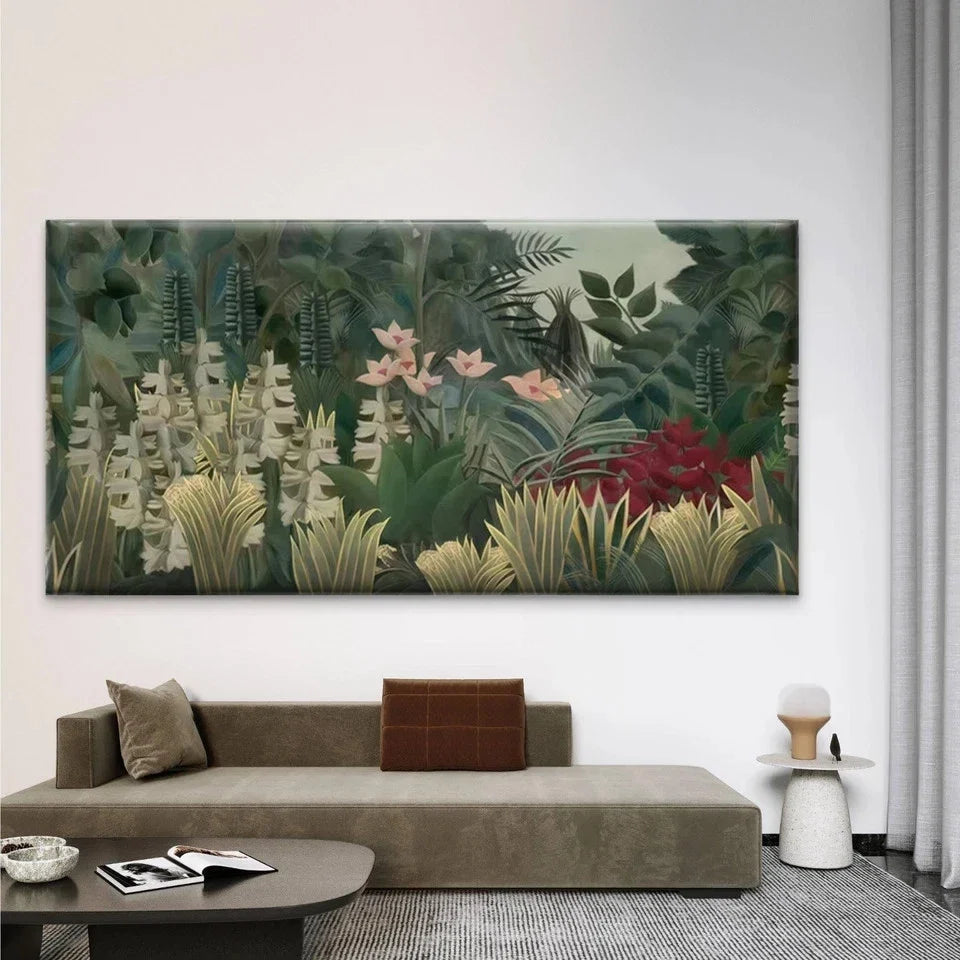 Botanical Foliage with Monstera Wall Art Canvas Office Home Room Framed 80x45cm