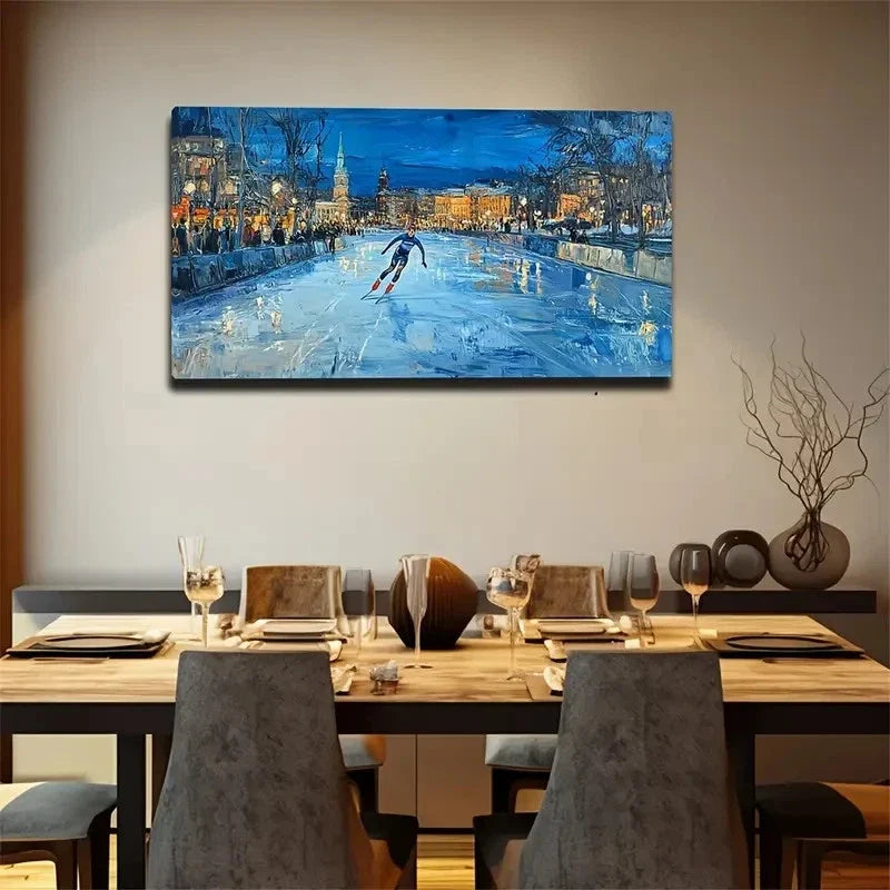 Speed Skating Creative Wall Art Canvas Office Home Room Framed 120x60cm