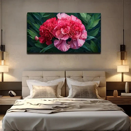 Bohemian Modern Floral Wall Art Canvas Office Home Room Framed 80x45cm