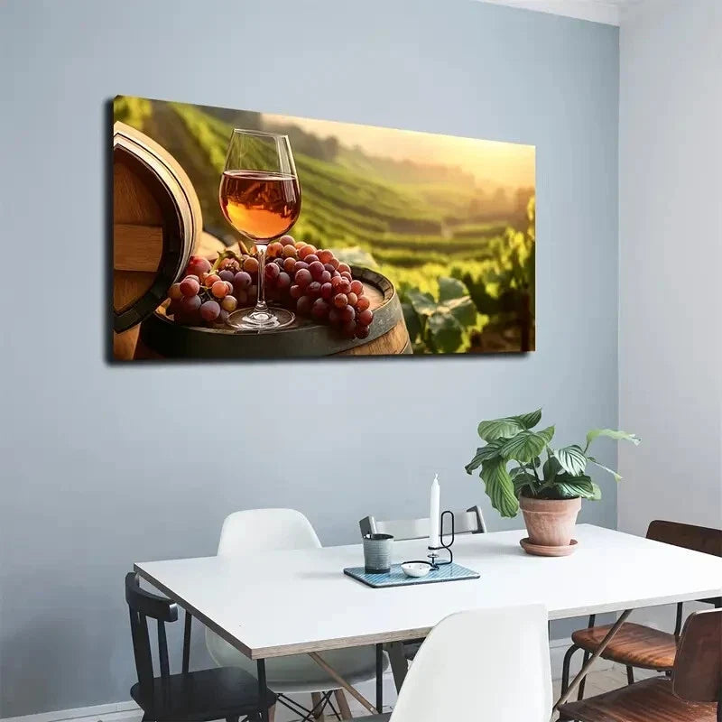 Under The Barrel And Distant Wall Art Canvas Office Home Room Framed 120x60cm