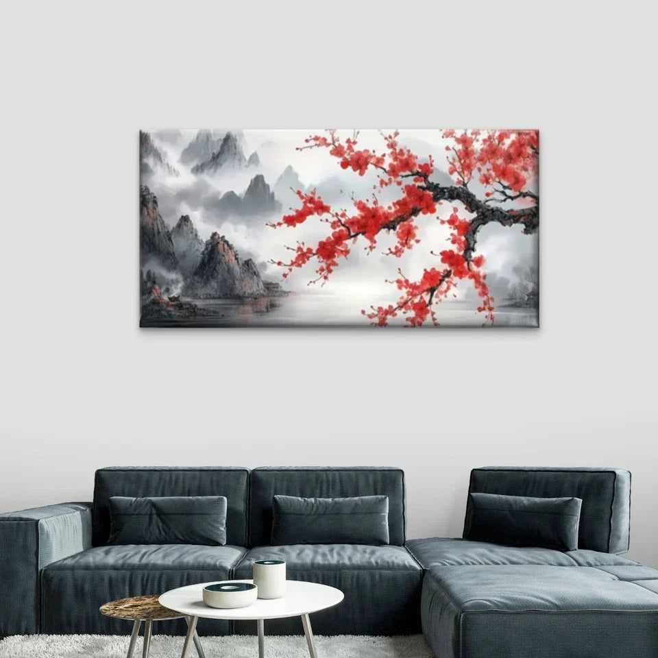 Mangroves Lakes Mist Mountain Wall Art Canvas Office Home Room Framed 80x45cm