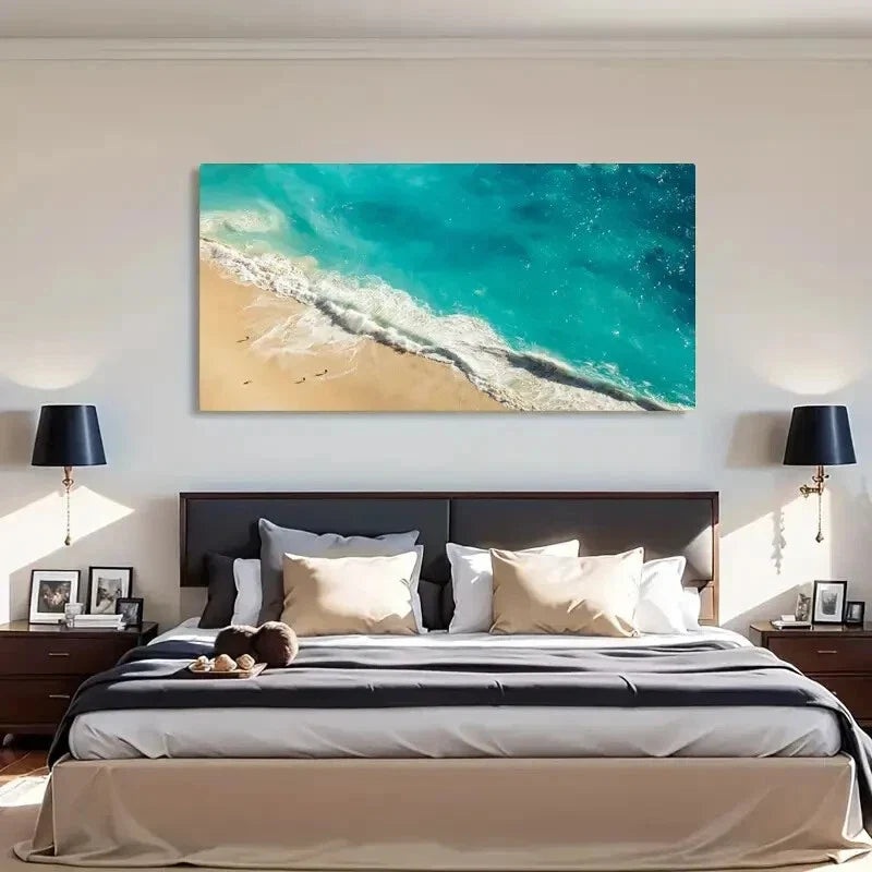 Ocean View Natural Landscape Wall Art Canvas Office Home Room Framed 80x45cm