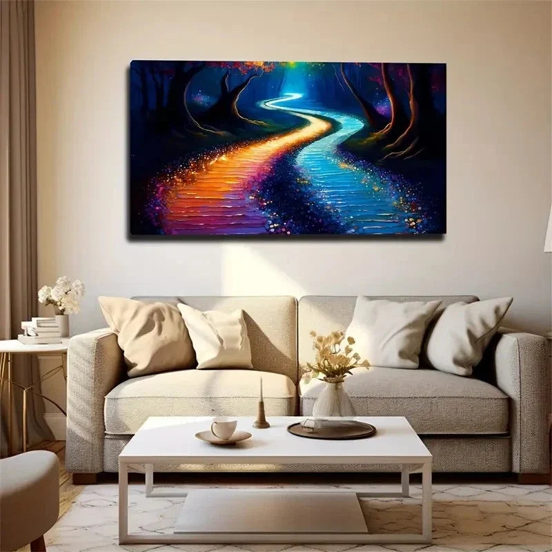 Enchanting Jungle Pathway Wall Art Canvas Office Home Room Framed 120x60cm