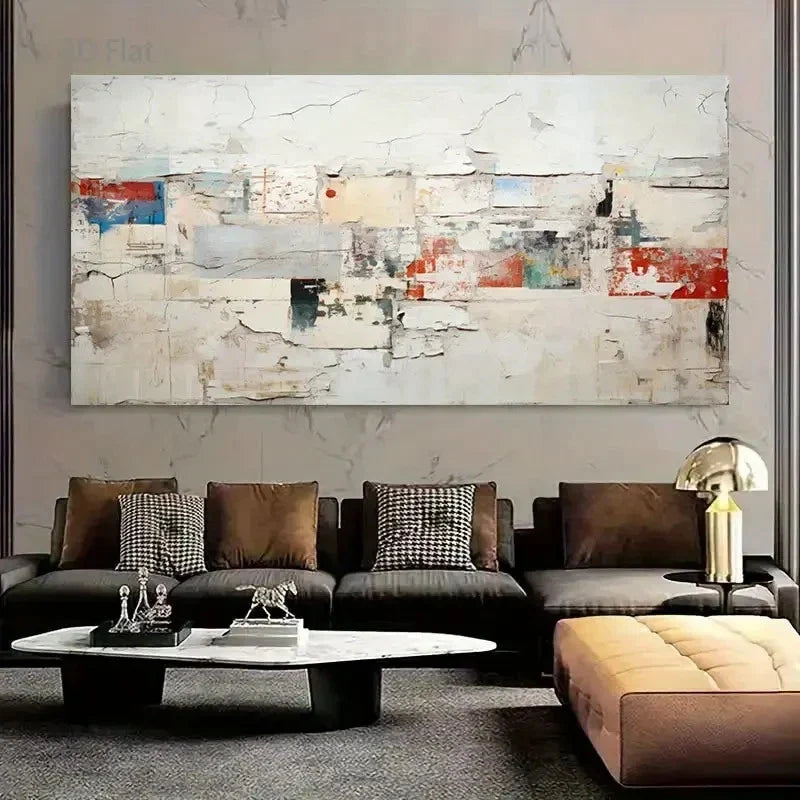 Vibrant Geometric Textured Wall Art Canvas Office Home Room Framed 120x60cm