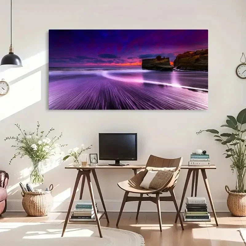 Red Sea Long Exposure Landscape Wall Art Canvas Office Home Room Framed 120x60cm