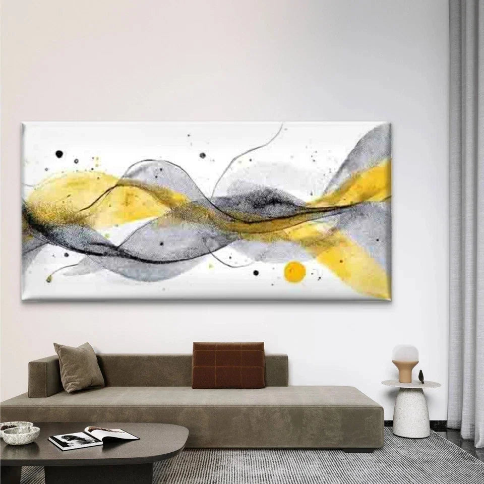 Multicolor Abstract Fluid Lines Wall Art Canvas Office Home Room Framed 80x45cm