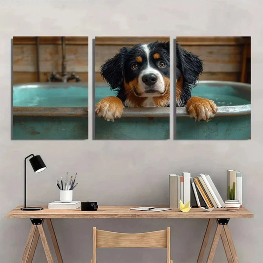 3pcs Bernese Mountain Dog Animal Metal Print Ready to Hang Art