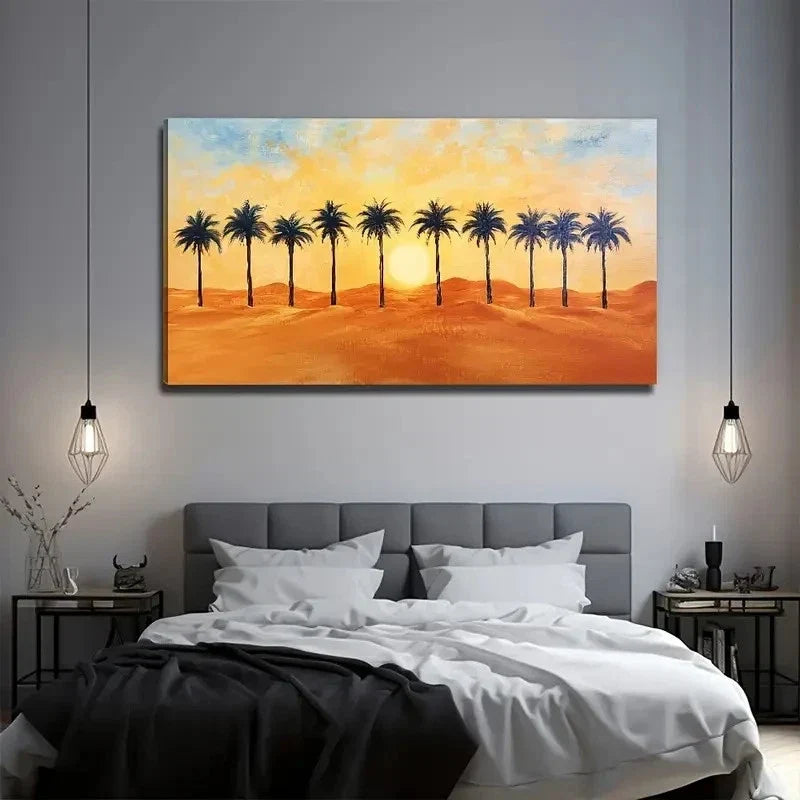 Desert Plant Suitable Wall Art Canvas Office Home Room Framed 80x45cm