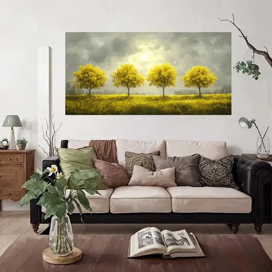 Trees Nature Greenland Wall Art Canvas Office Home Room Framed 80x45cm