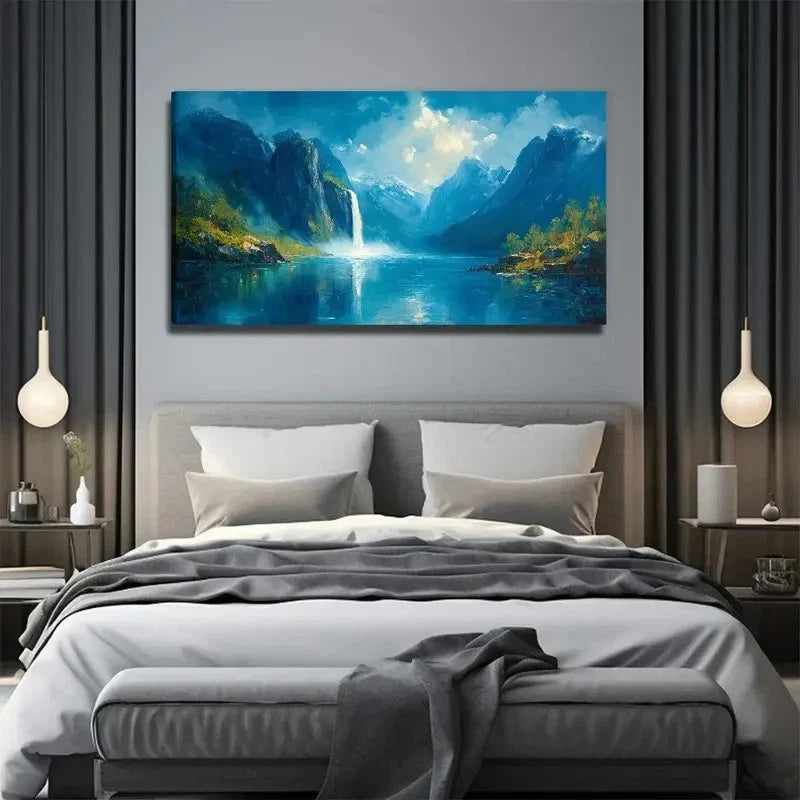 A Delightful Landscape Painting Wall Art Canvas Office Home Room Framed 80x45cm