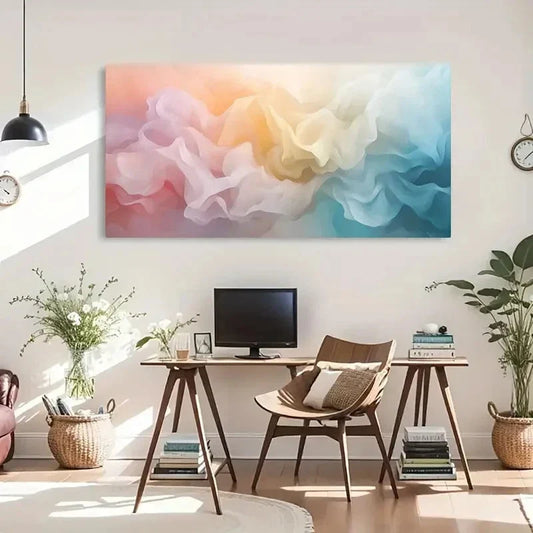 Colorful Pink Yellow Green Wall Art Canvas Office Home Room Framed 120x60cm