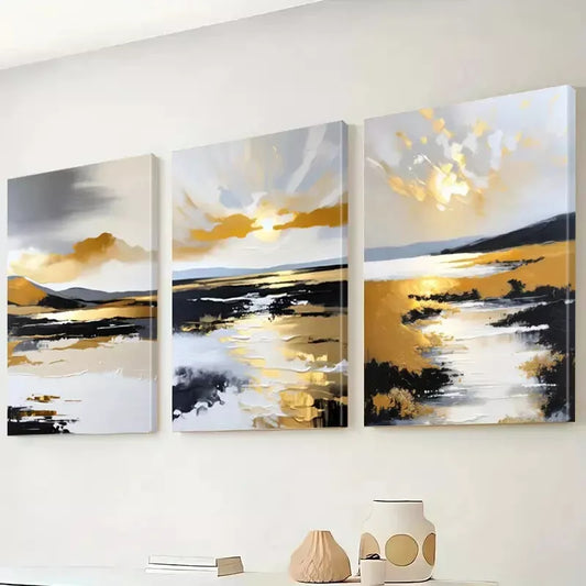 3pcs Modern Abstract Landscape Canvas Framed 40x60cm - High Quality Print 100% Australian Made Wall Canvas Ready to Hang