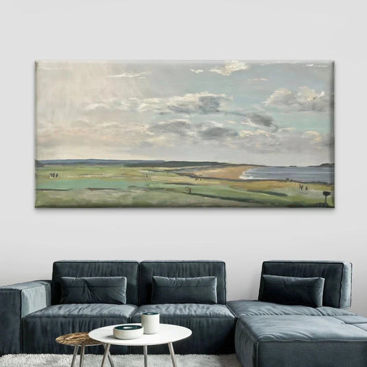 Golf Course Landscape Wall Art Canvas Office Home Room Framed 80x45cm