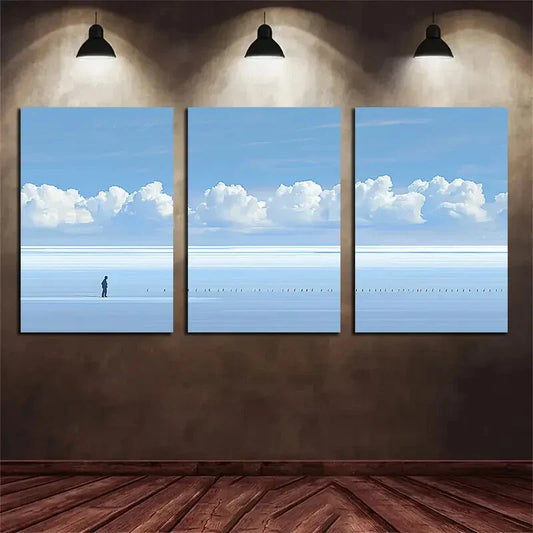 3pcs Baiyun Modern Cloud Aesthetic Metal Print Ready to Hang Art