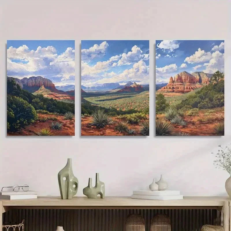 3pcs Desert Canyon Landscape Scenic Southwest Metal Print Ready to Hang Art