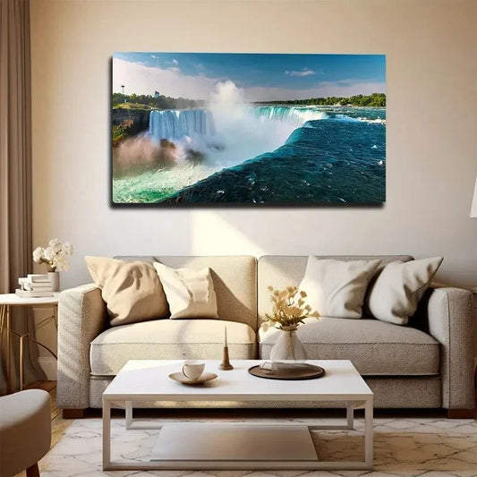 Greenery & Blue Sky Wall Art Canvas Office Home Room Framed 120x60cm