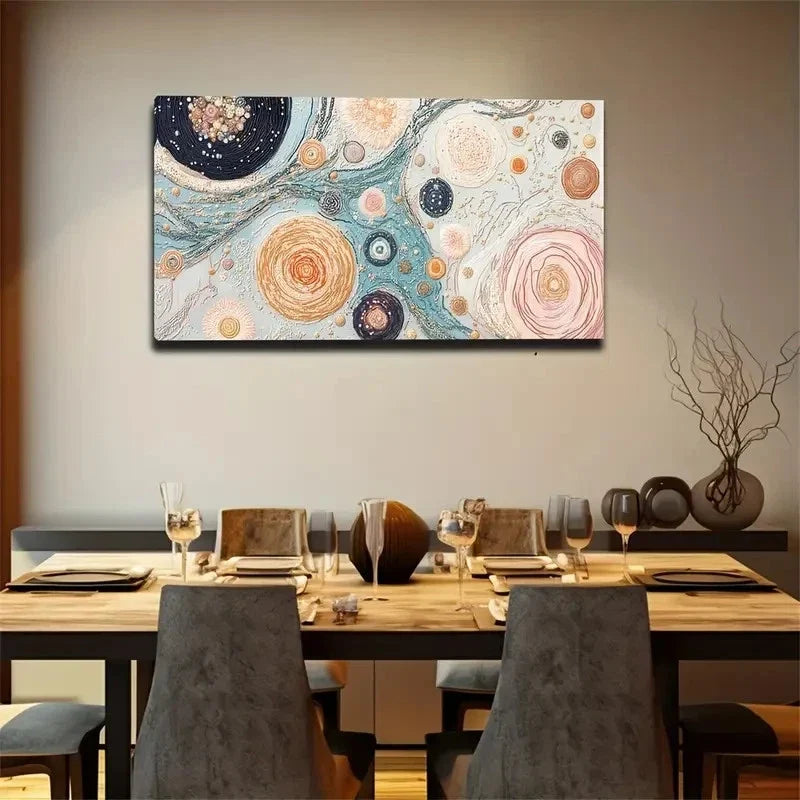 Modern Bohemian Decor In Beige Wall Art Canvas Office Home Room Framed 80x45cm