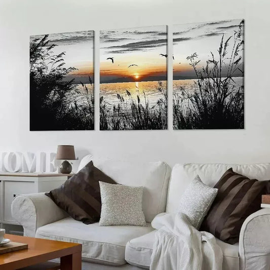 3pcs Abstract Modern Black and White Nature Wall Art Set Canvas Framed 40x60cm - High Quality Print 100% Australian Made Wall Canvas Ready to Hang