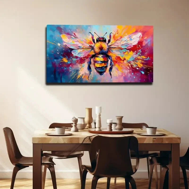 Red & Blue Splash Abstract Wall Art canvas office home room framed 120x60cm