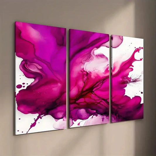 3pcs Abstract Red Fluid Painting Wall Art Set Canvas Framed 40x60cm - High Quality Print 100% Australian Made Wall Canvas Ready to Hang