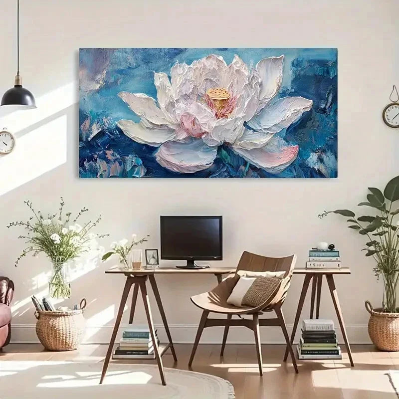 Lotus Flower Pastel Tones Wall Art Canvas Office Home Room Framed 120x60cm