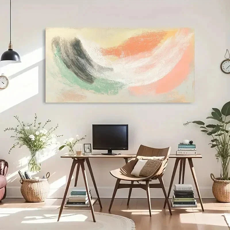 Abstract Landscape Deco Rustic Wall Art Canvas Office Home Room Framed 120x60cm