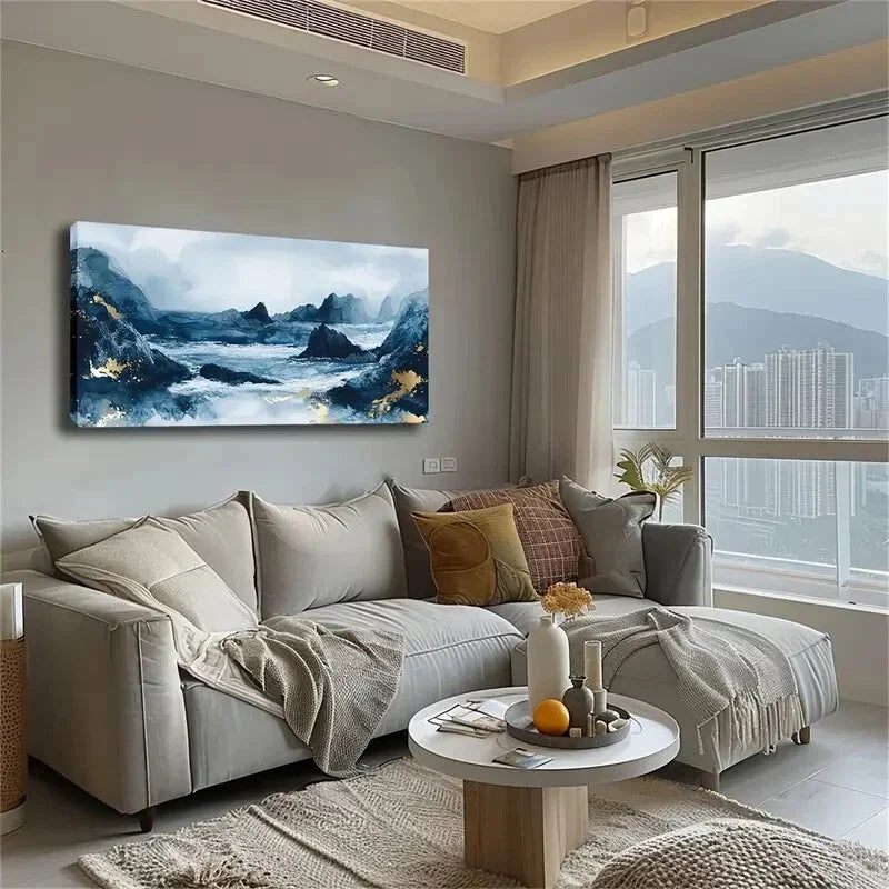 Thousand Li Jiangshan Relying Wall Art Canvas Office Home Room Framed 120x60cm