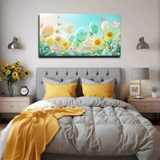 Large Butterfly And Flower Wall Art Canvas Office Home Room Framed 120x60cm