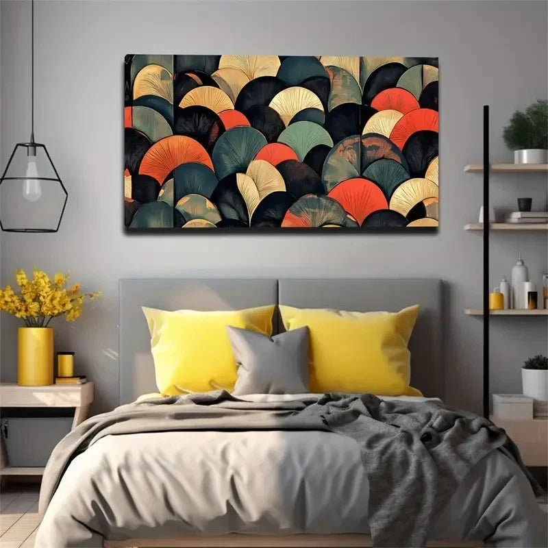 Vibrant Geometric Patterns Wall Art Canvas Office Home Room Framed 120x60cm