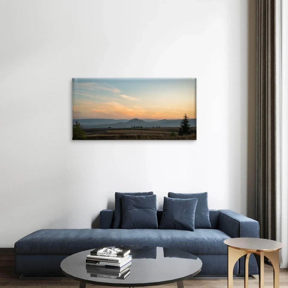 Sunset Mountain Landscape Wall Art Canvas Office Home Framed 80x45cm