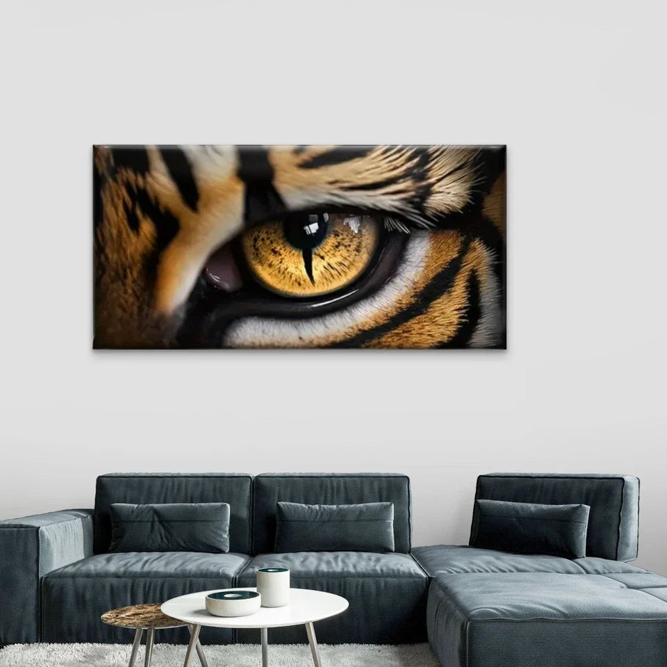 Eye Of The Tiger Perfect Wall Art Canvas Office Home Room Framed 80x45cm