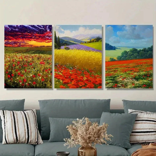 3pcs Beautiful Scenery Paintings Landscape Metal Print Ready to Hang Art