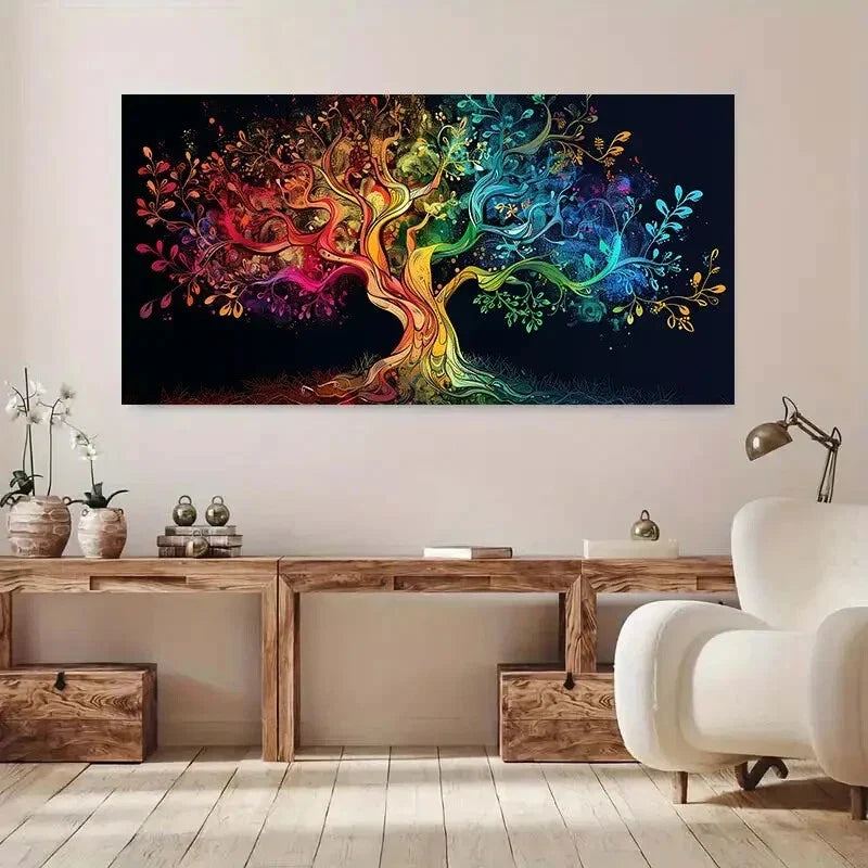 Modern Abstract Digital Accent Wall Art Canvas Office Home Room Framed 80x45cm
